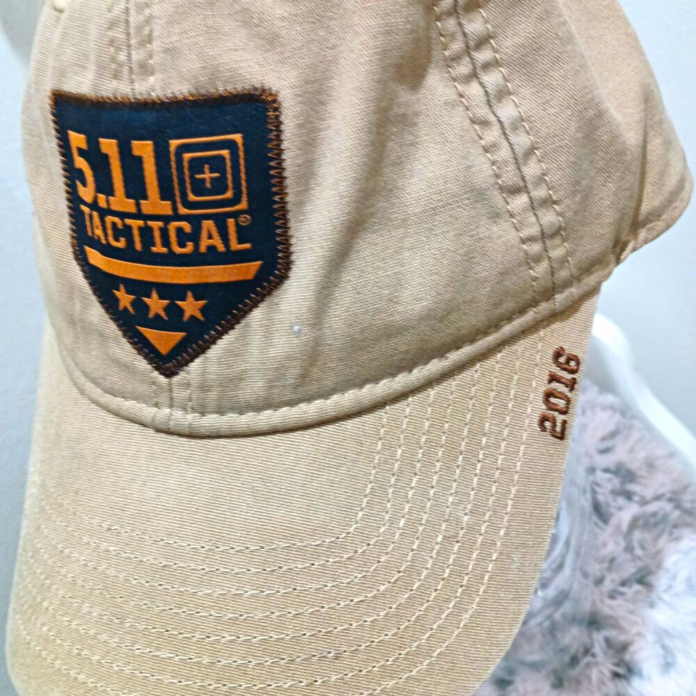 5.11 Tactical 2016 Hat Mens Tan Khaki Shield Patch Adjustable Baseball Cap
